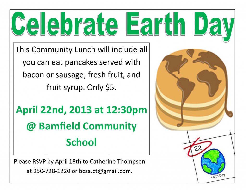Earth Day Community Lunch Bamfield Community School Association