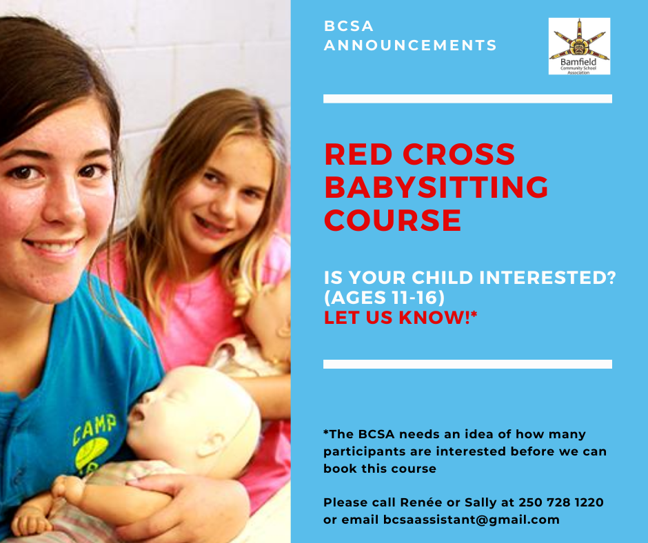 Canadian Red Cross Babysitting Course Bamfield Community School