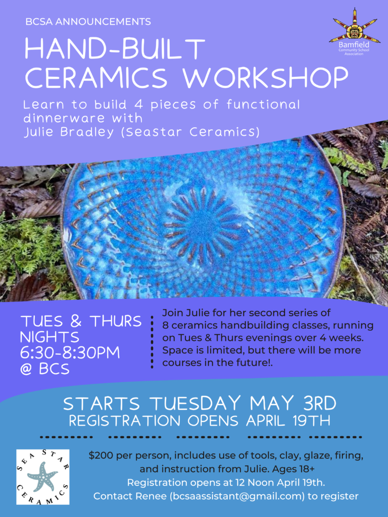 Pottery Classes, Round 2! Bamfield Community School Association